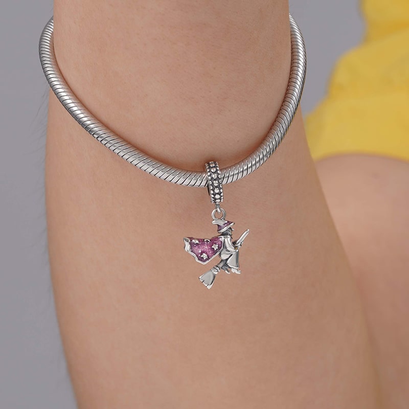 Witch Pendant Dangle Charm Sterling Silver_3