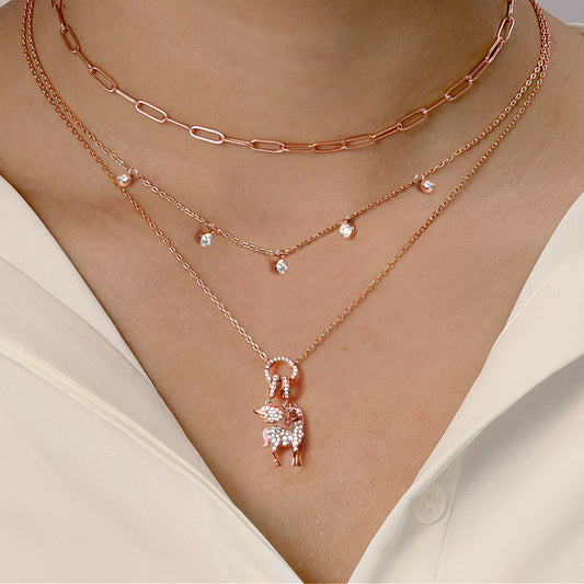 Gnoce "Divine Soul and Spirit" Unicorn 925 Sterling Silver 18K Rose Gold Plated Necklace_3
