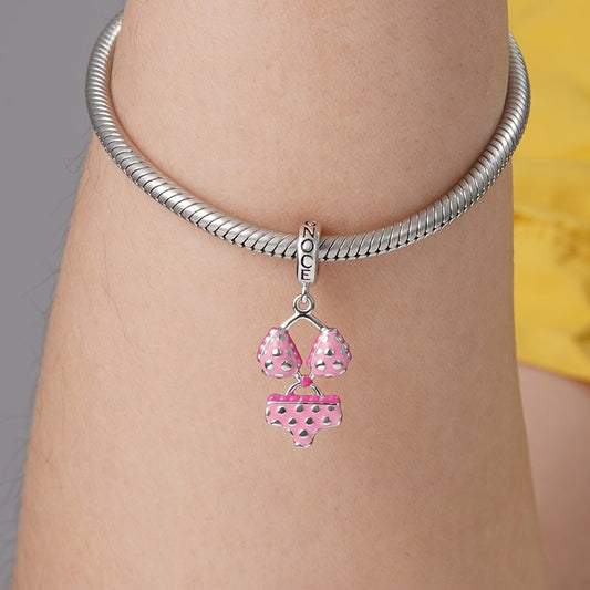 Gnoce Pink Bikini Charm Platinum-plated Silver Blend_3