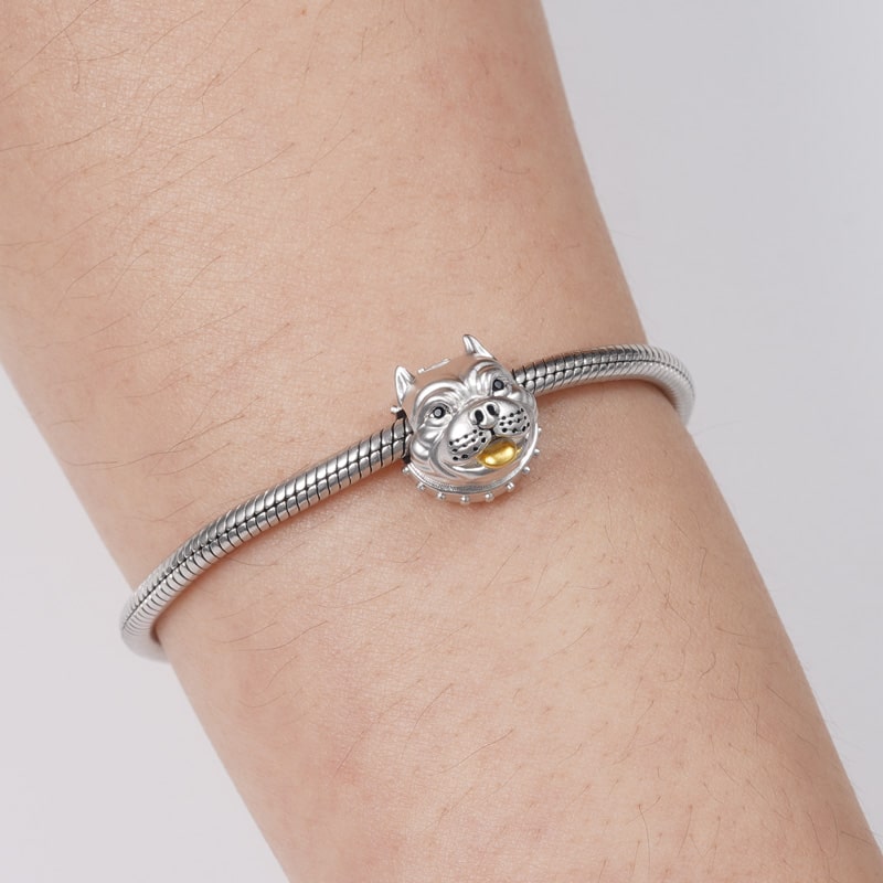 American Bully Pitbull Charm Bead Sterling Silver_3