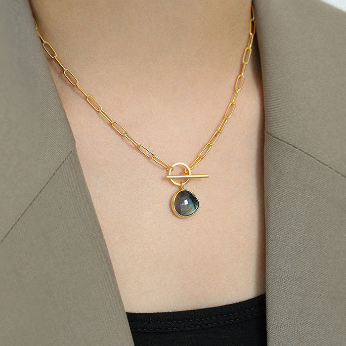 OT Buckle Labradorite Necklace Sterling Silver Gold Plated_3