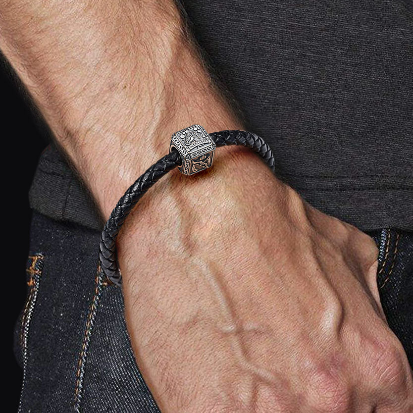 Gnoce Four Horsemen of Apocalypse Men's Charm Platinum-plated Silver Blend_5