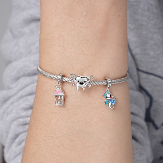 Bubble Tea Pendant Dangle Charm 925 Sterling Silver_3