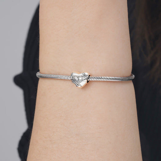 Heart with Chain Charm Bead 925 Sterling Silver_3
