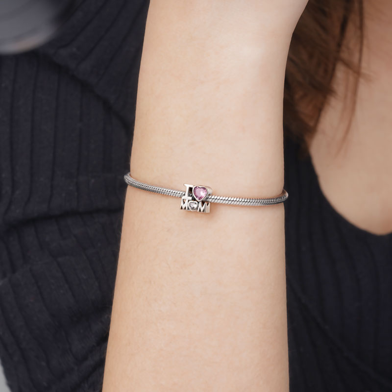 I Love Mom Gift Charm Bead 925 Sterling Silver_4