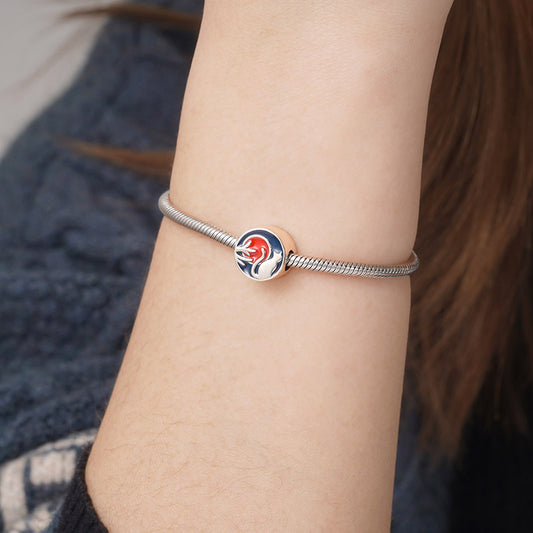 Playful Cat Bead 925 Sterling Silver with Red & Black Enamels_3