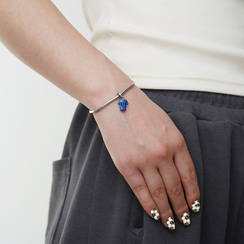 Black & Blue Jersey Pendant Dangle Charm 925 Sterling Silver_3