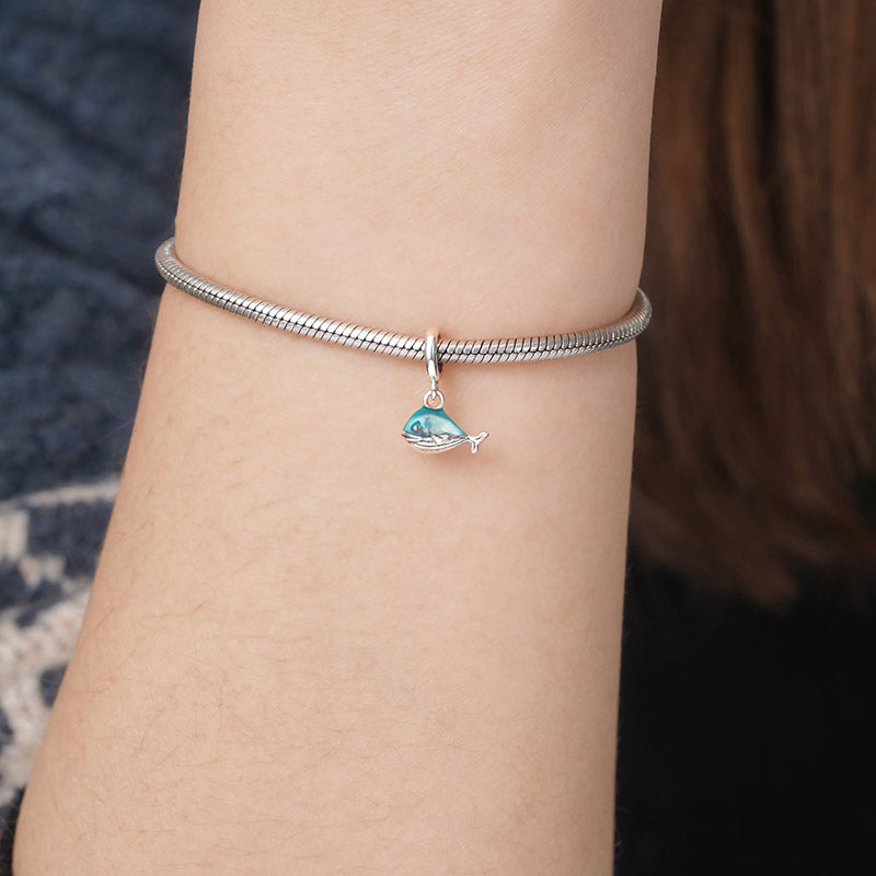 Naughty Little Whale Pendant Dangle Charm 925 Sterling Silver_3