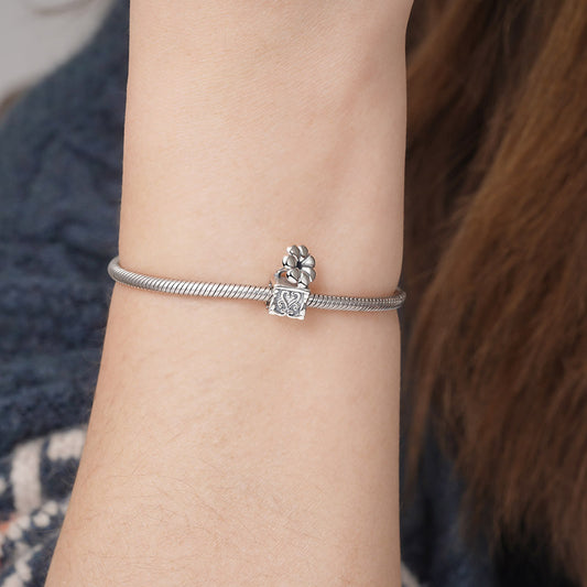 Retro Gramophone Pendant Dangle Charm 925 Sterling Silver_3