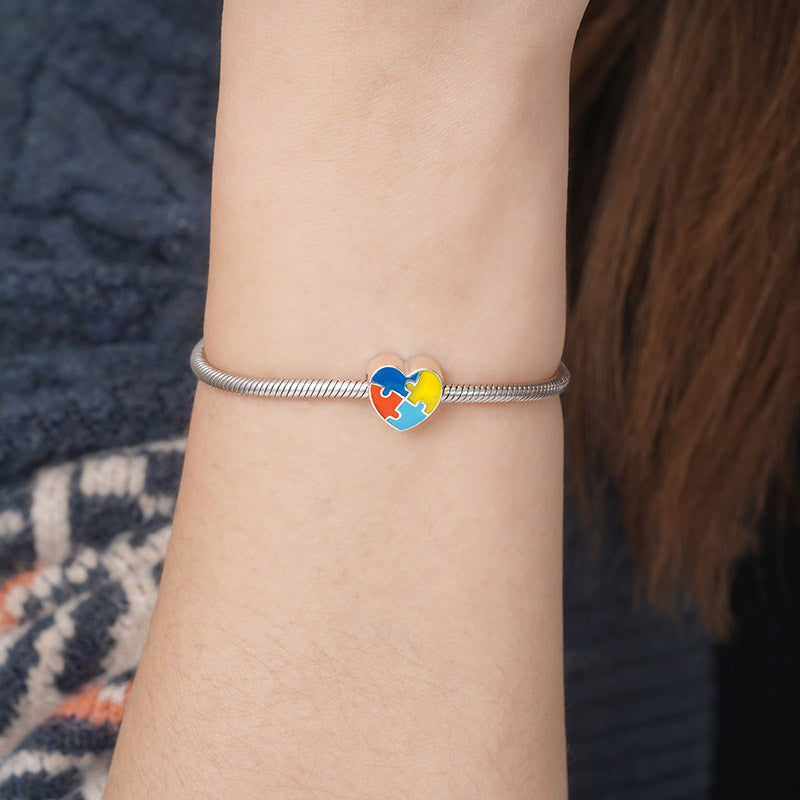 Autism Charm Bead 925 Sterling Silver with Colorful Enamels_3