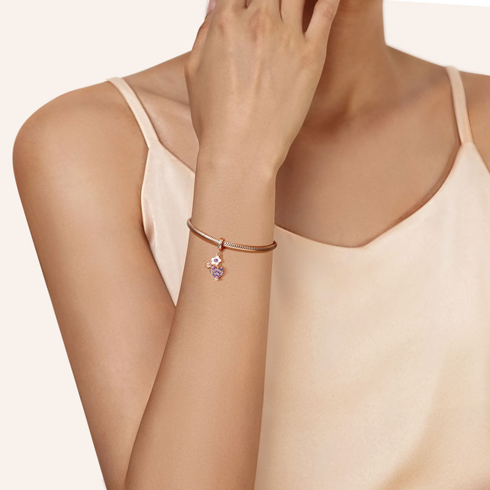 Gnoce Exquisite Perfume Heart Bottle Pendant Dangle Charm_5