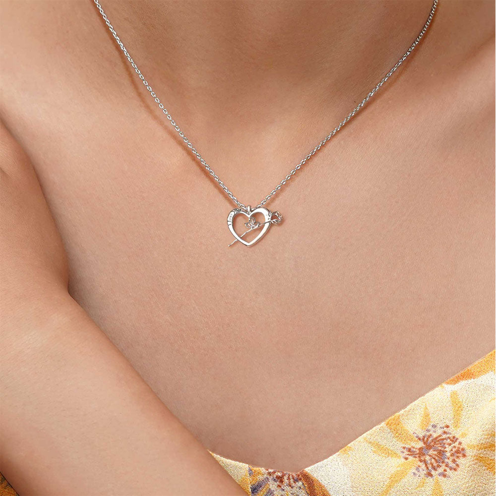 Gnoce “I Love You” Rose Flower Hear Necklace_5