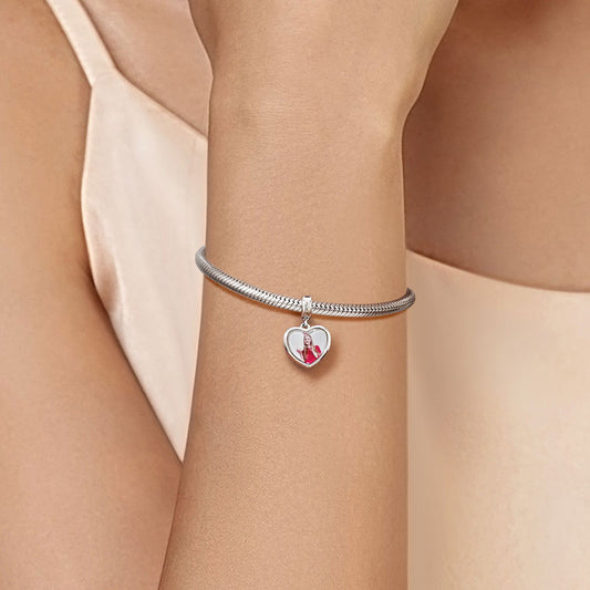 Gnoce Oct.Birthstone Heart Personalized Photo Pendant Dangle Charm_4