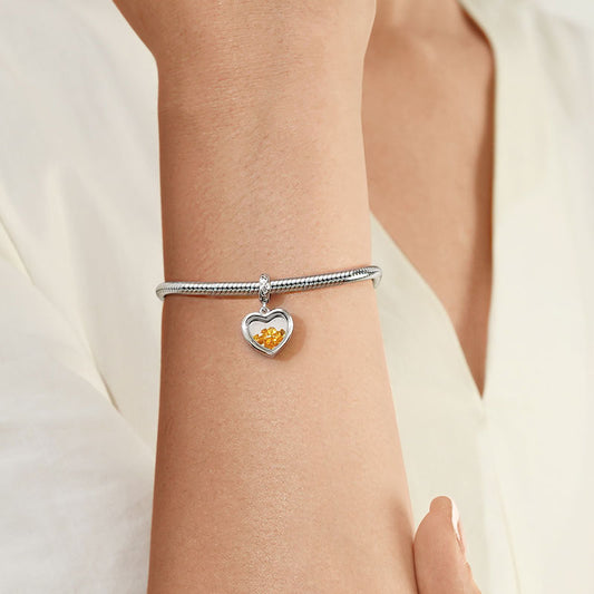 Gnoce Nov.Birthstone Heart Personalized Photo Pendant Dangle Charm_4