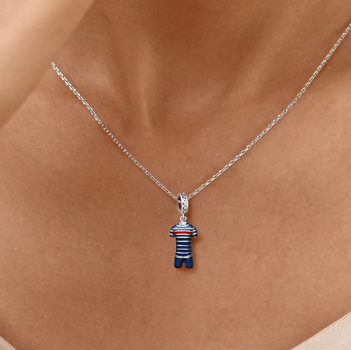 Gnoce France Football Team Jerseys Charm Platinum-plated Silver Blend_7