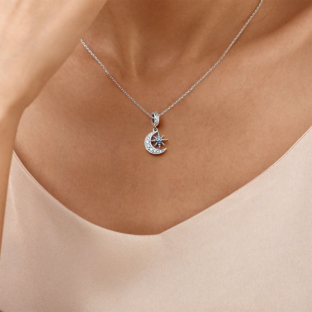 Gnoce Galaxy Moon & Star Pendant Dangle Charm_6