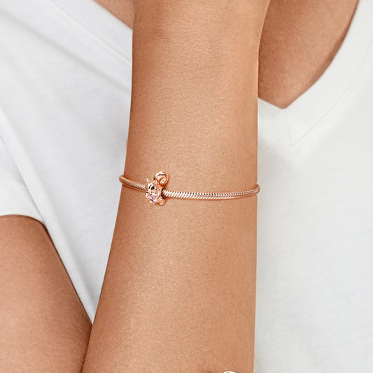 Gnoce Lovely Squirrel Embraces Heart Gem Charm_5