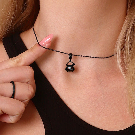 Witch Cauldron Pendant Dangle Charm 925 Sterling Silver Inlai with Ruby Gemstones_6