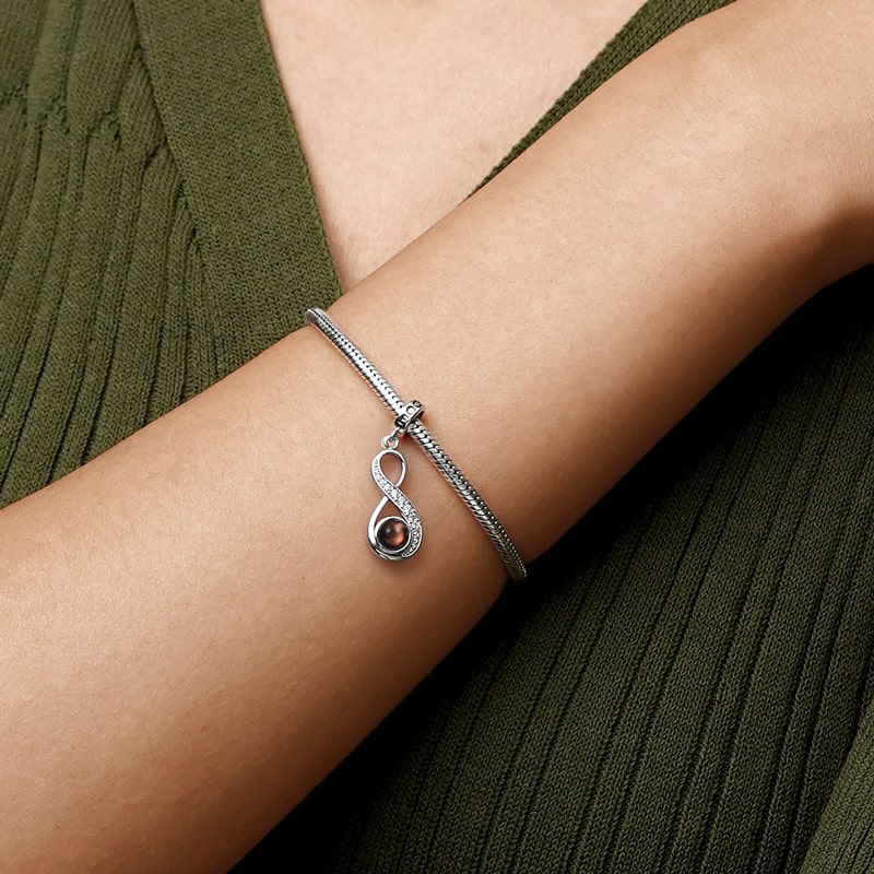 Gnoce Projection Infinite Love Personalized Photo Pendant Dangle Charm_4