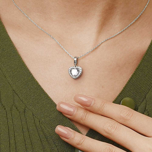 Gnoce Sparkling Heart Personalized Photo Charm Platinum-plated Silver Blend_6