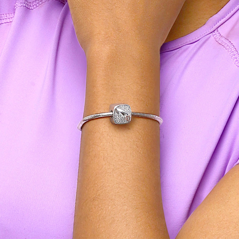 Gnoce Love Bond Holding Hands Photo Charm Platinum-plated Silver Blend_5
