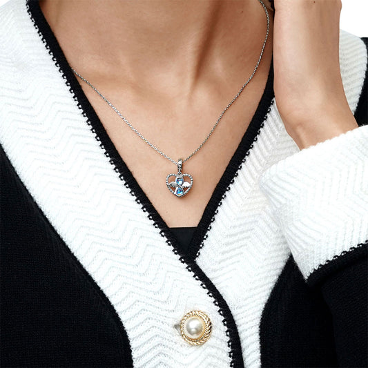 Gnoce Infinite Love Heart Moonstone Pendant Dangle Charm_7