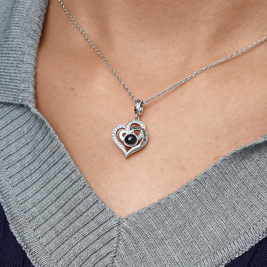 Gnoce Projection Love Heart Personalized Photo Pendant Dangle Charm_8