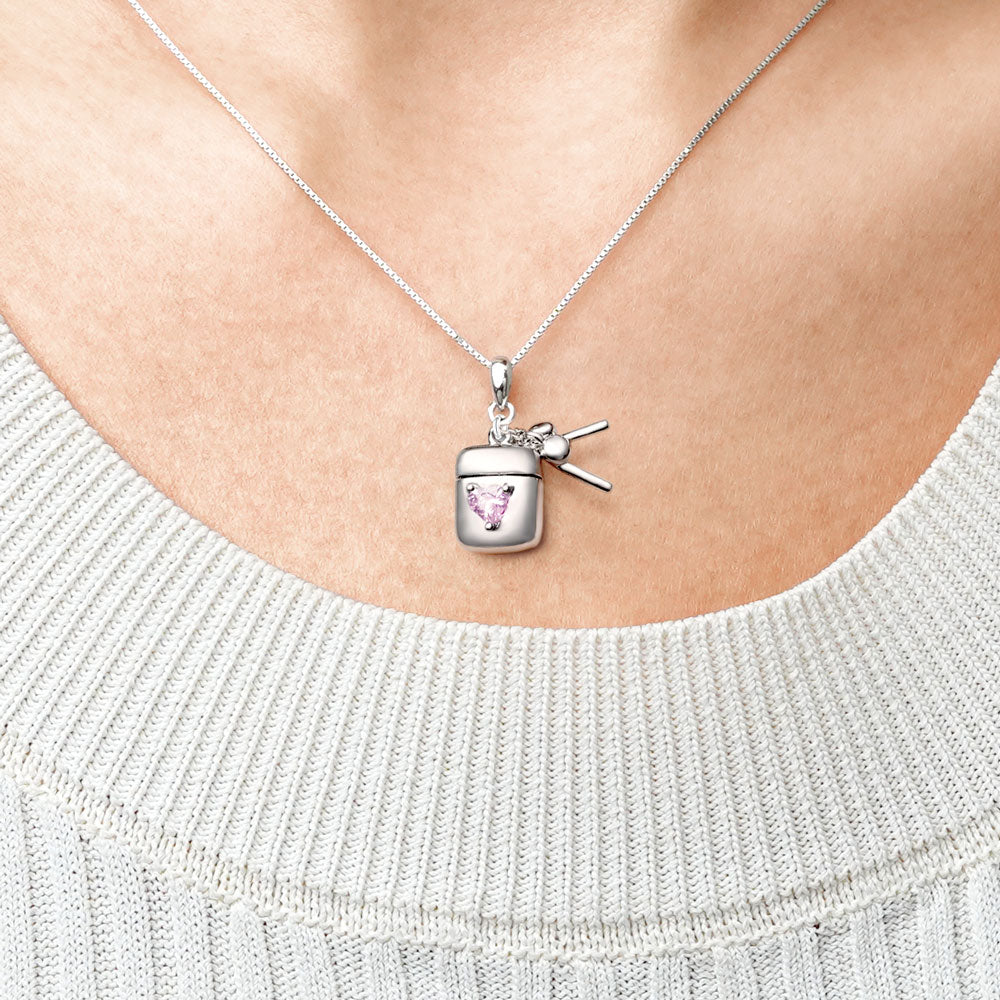 Gnoce Earphone Box Triple Necklace Platinum-plated Silver Blend_4
