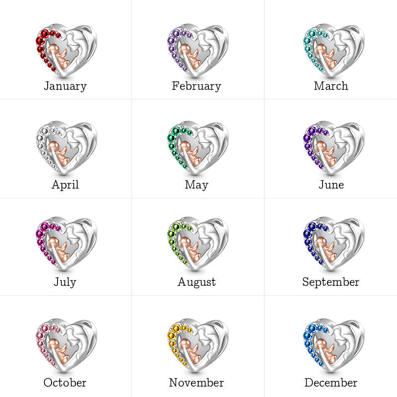 Gnoce Mom Hugs Baby Birthstone Engravable Charm_7