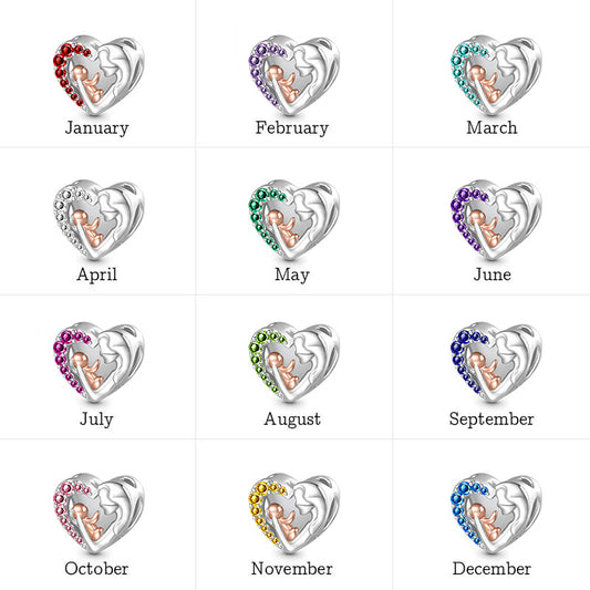 Gnoce Mom Hugs Baby Birthstone Engravable Charm_7