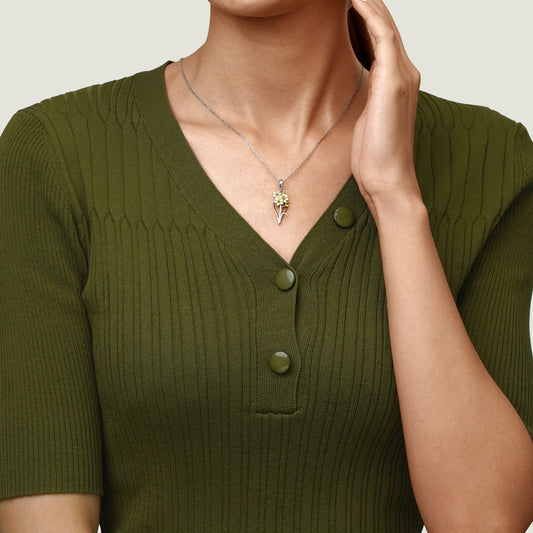 Gnoce Dec.Birthday Flower Narcissus Pendant Dangle Charm_5