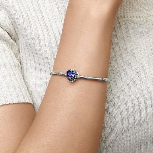 Gnoce Sparkling "Forever my love" Heart Charm_6