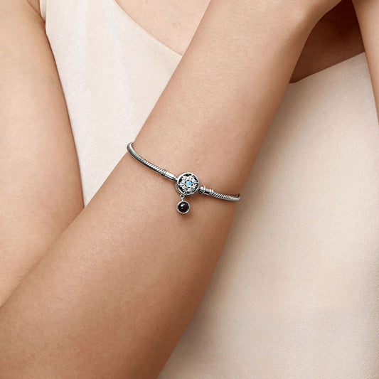 Gnoce Projection Snowflake Basic Snake Chain Bracelet_7