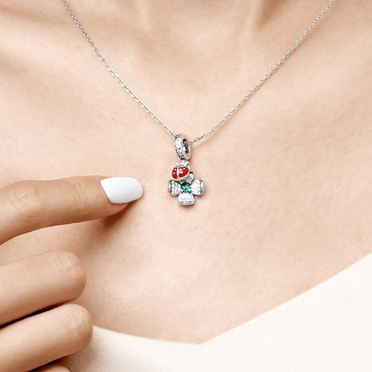 Gnoce Lucky Clover Ladybug Pendant Dangle Charm_7