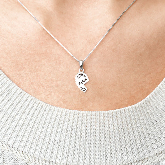 Gnoce "Love You" Father Unique Whole Heart Necklace_4