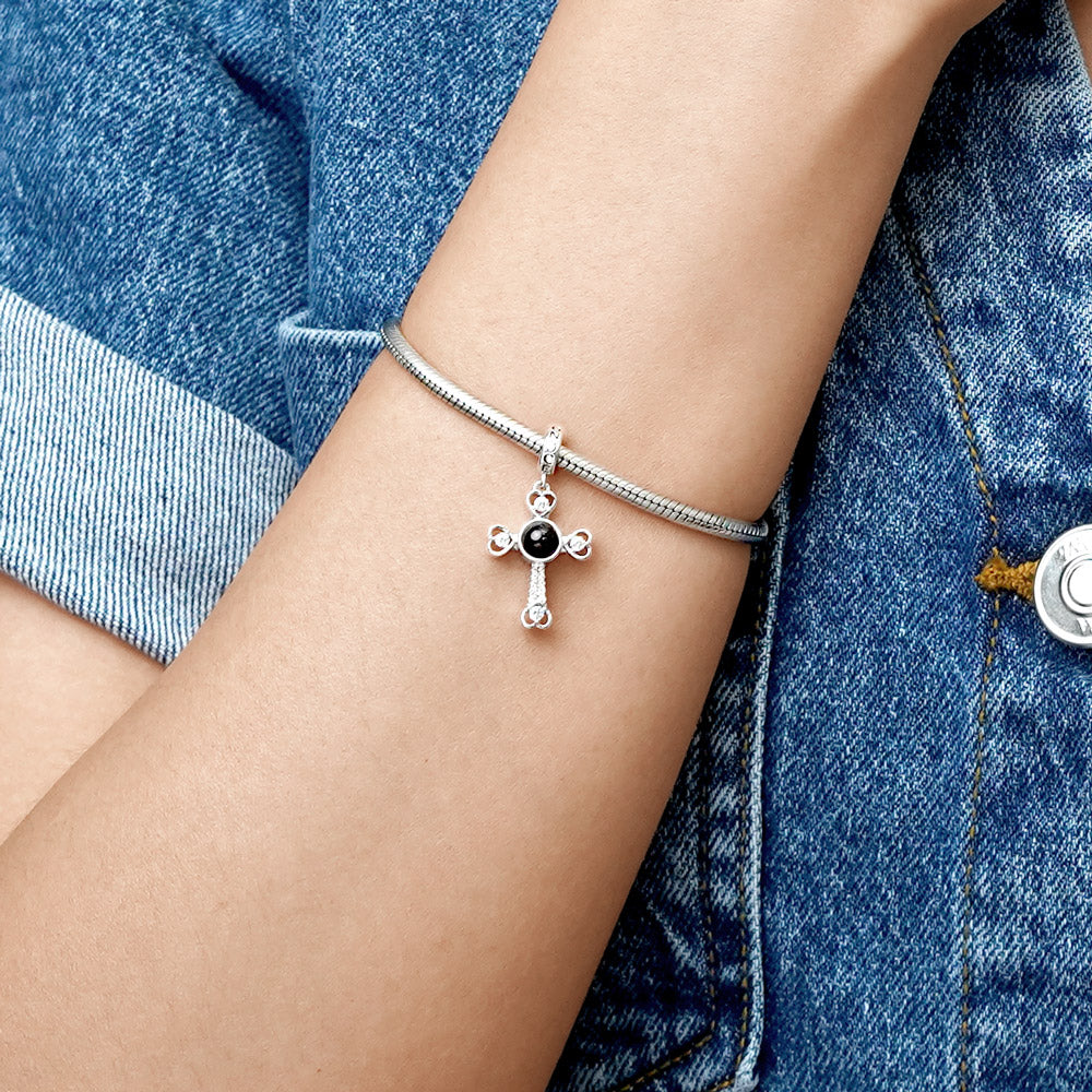 Gnoce Projection Cross Personalized Photo Pendant Dangle Charm_8