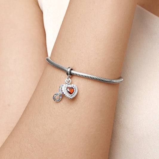 Gnoce Sparkling Infinite Love Heart Pendant Dangle Charm_8