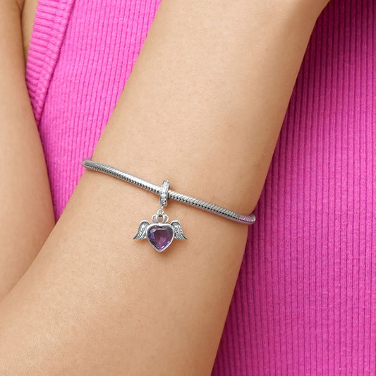 Gnoce Angel Wings Heart Pendant Dangle Charm_7