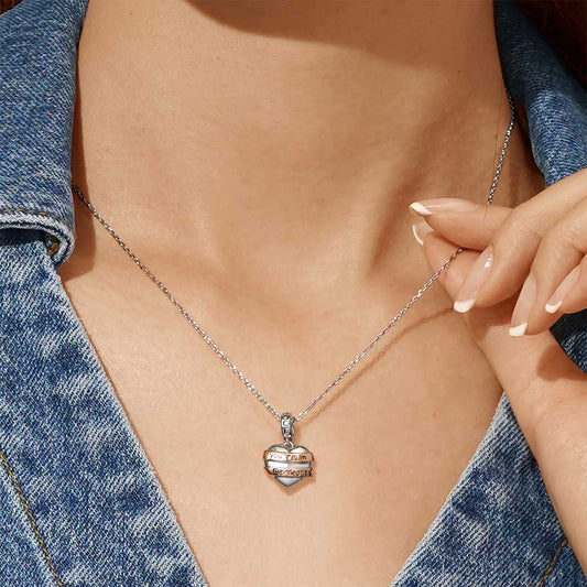 Gnoce Engravable Heart Ribbon Pendant Dangle Charm_8