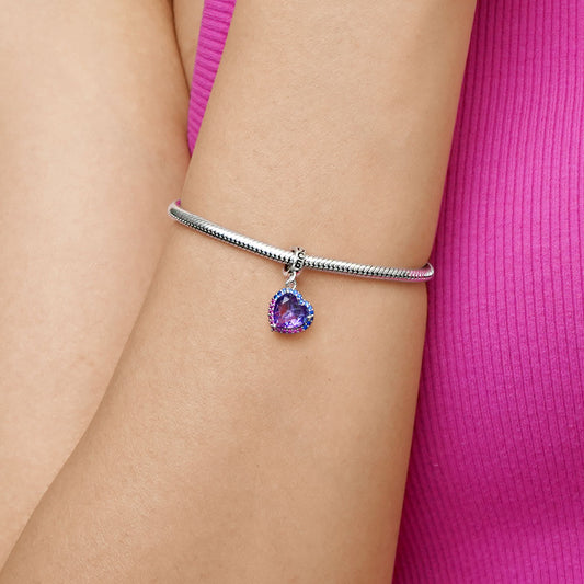 Gnoce Gradient Dark Purple Heart-shaped Pendant Dangle Charm_5