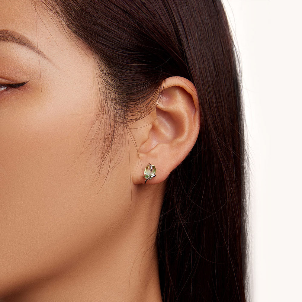 Gnoce Blue & Green Gradient Gemstone Snake Earrings_4
