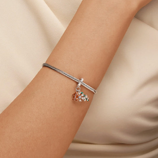 Gnoce Gingerbread Man, Snowflake & Candy Cane Triple Pendant Dangle Charm_5