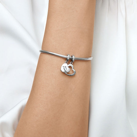 Gnoce Best Friends Heart Pendant Dangle Charm_6