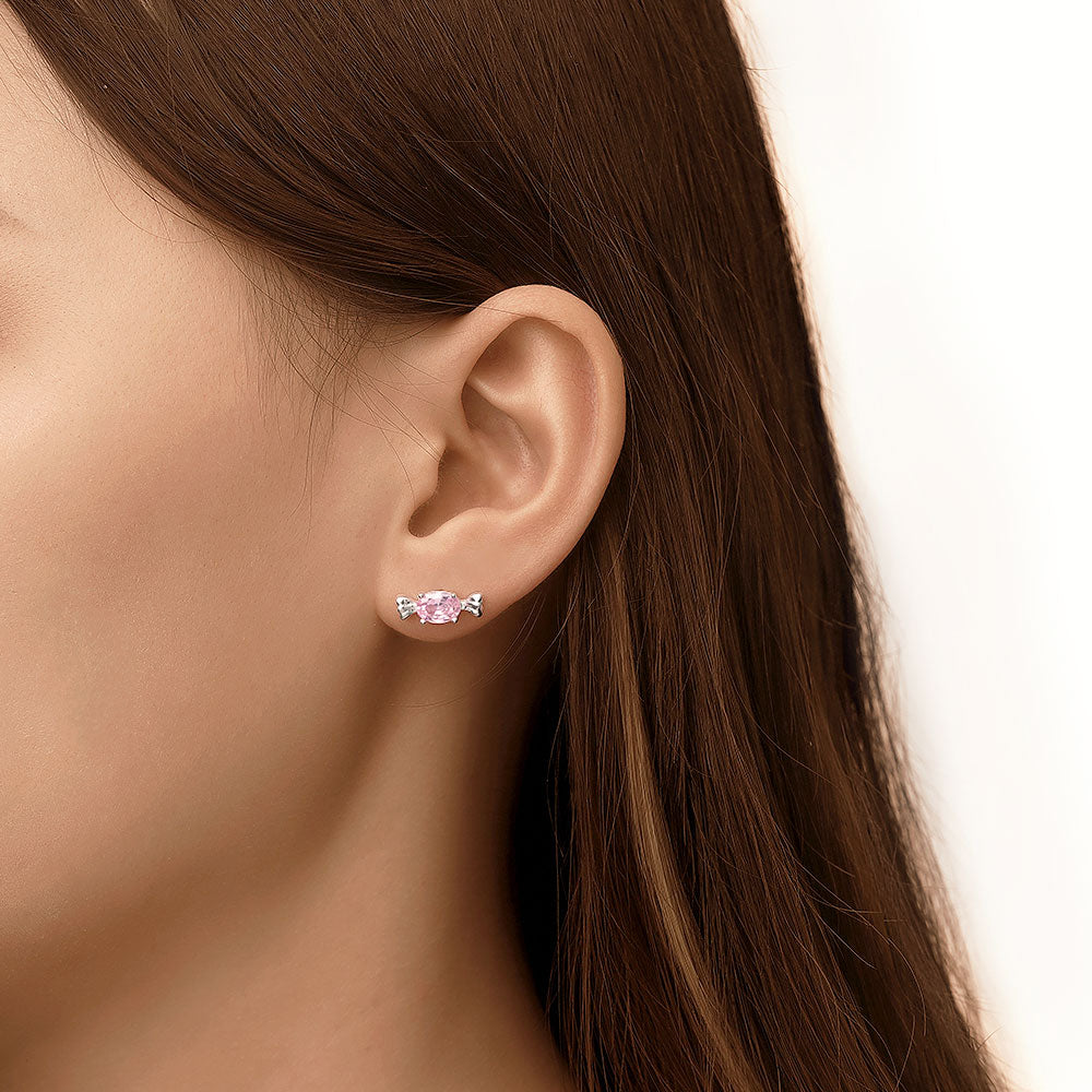Gnoce Pink Candy Stud Earrings_4