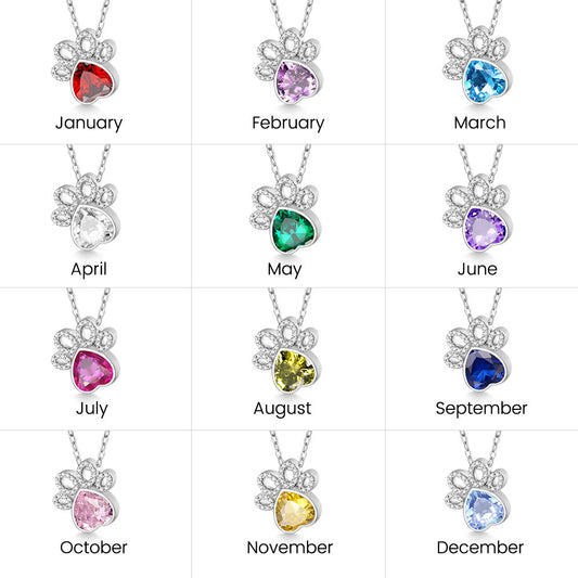 Gnoce Birthstone Cat paws Necklace_7