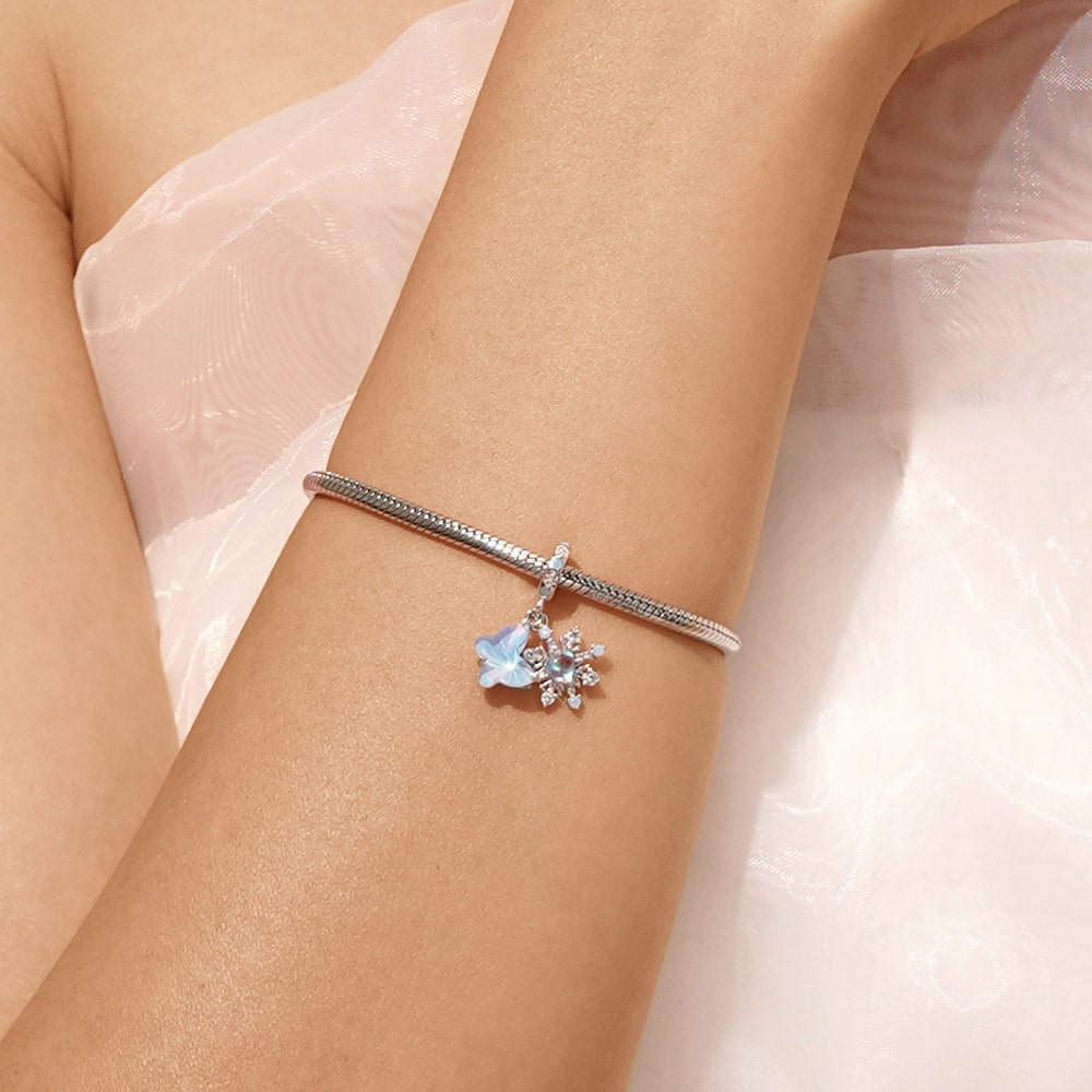 Gnoce Christmas Snow Butterfly Pendant Dangle Charm_7