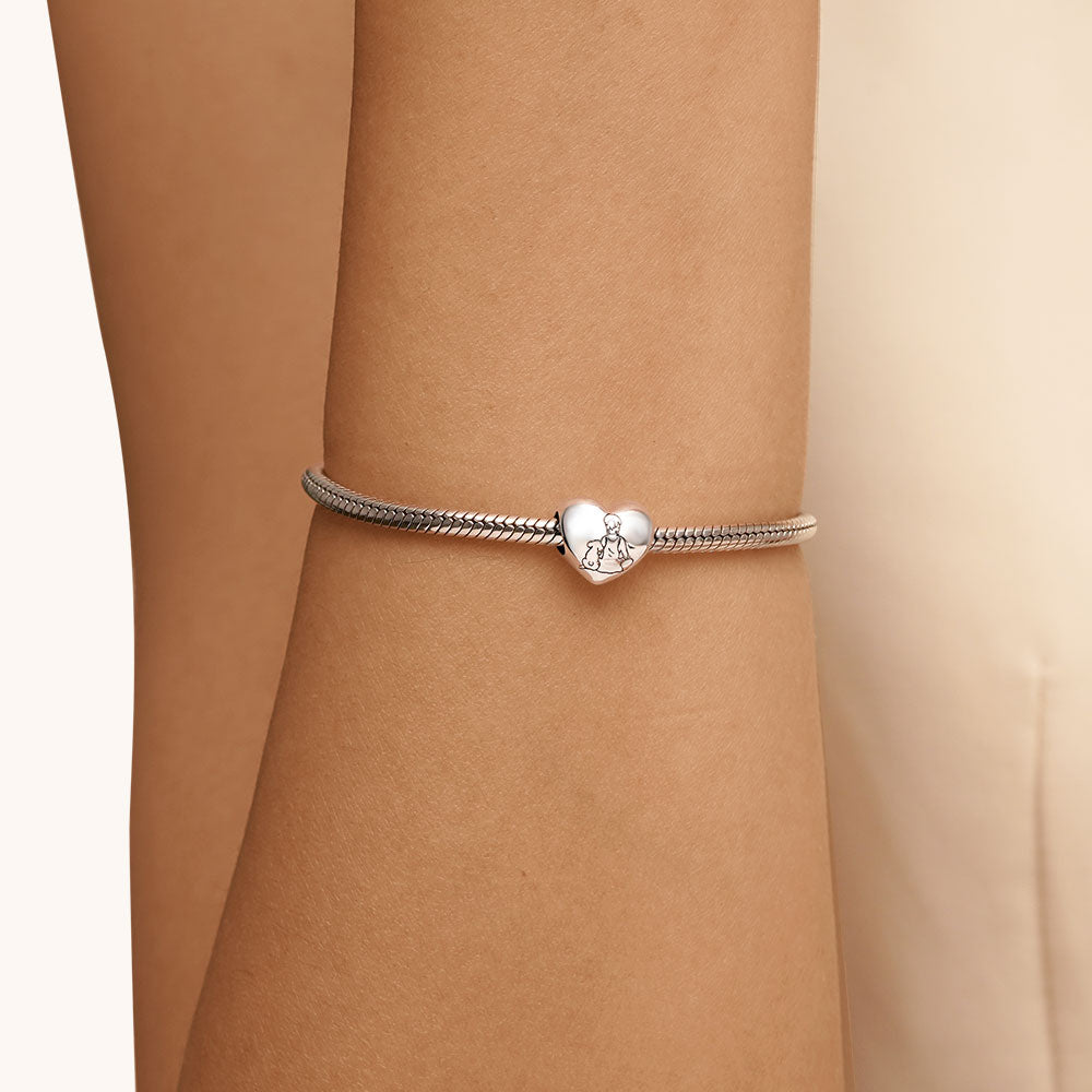 Gnoce "Love" Little Girl & Puppy Heart Charm_5