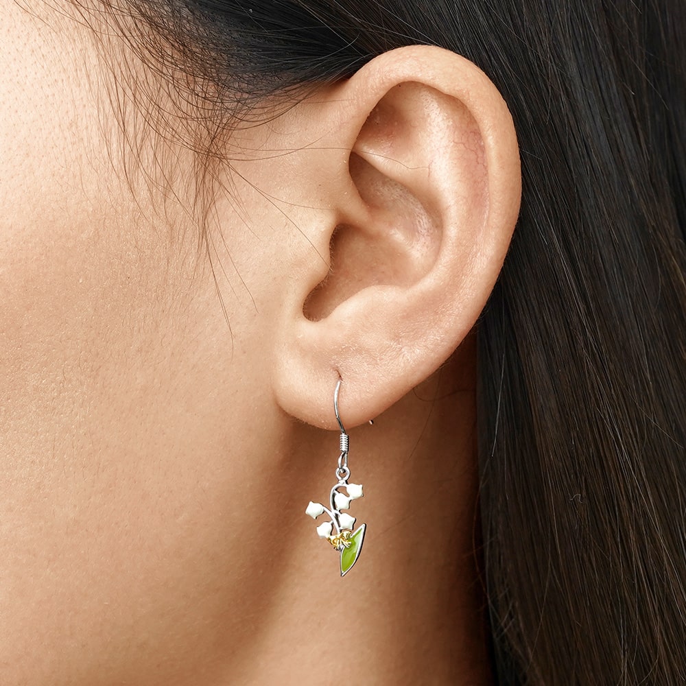 Gnoce Lily of the Valley Flower Dangle Earrings_4