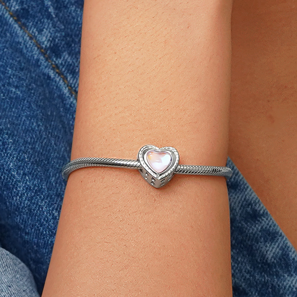 Gnoce Mother's Day Pink Tulip Love Heart Charm_5