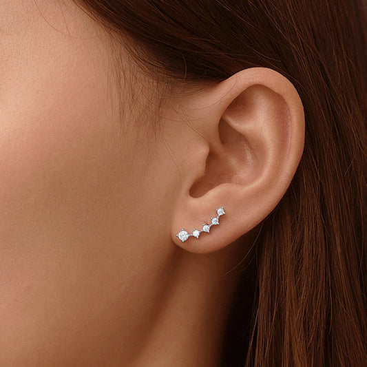 Gnoce Cubic Zirconia Ear Crawlers Earrings_5